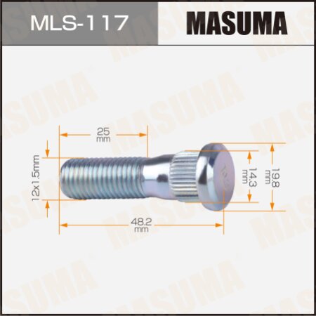 Wheel stud Masuma M12x1.5(R), MLS-117