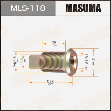 Double wheel stop bolt Masuma M24x1.5(R), M16x1.5(R), MLS-118