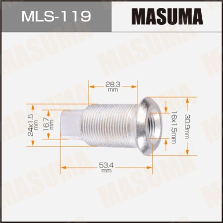 Double wheel stop bolt Masuma M24x1.5(L), M16x1.5(L), MLS-119