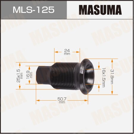 Double wheel stop bolt Masuma M25x1.5(L), M16x1.5(L), MLS-125