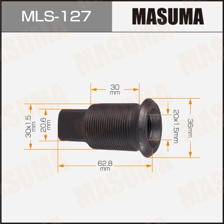 Double wheel stop bolt Masuma M30x1.5(R), M30x1.5(R), MLS-127