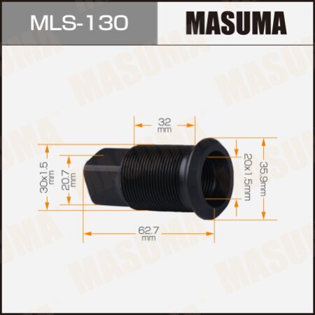Double wheel stop bolt Masuma M30x1.5(R), M20x1.5(R), MLS-130