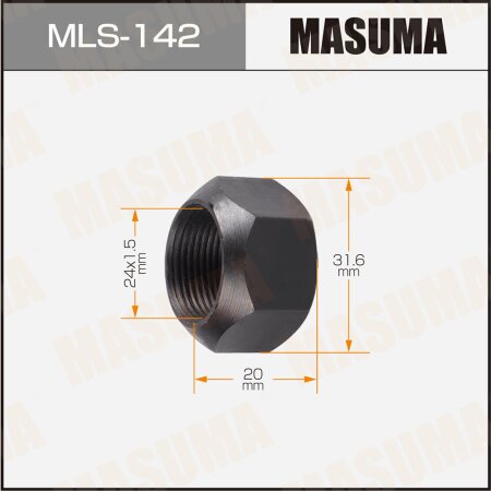 Гайка колесная Masuma M 24x1.5(L) под ключ 32, открытая, MLS-142