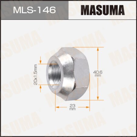 Гайка колесная Masuma M 20x1.5(L) под ключ 41, открытая, MLS-146