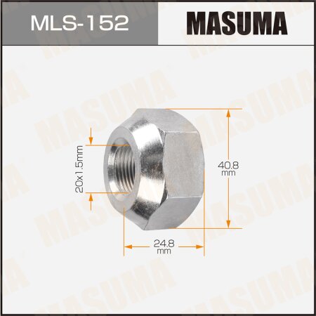 Wheel nut Masuma M 20x1.5(L) size 41, MLS-152