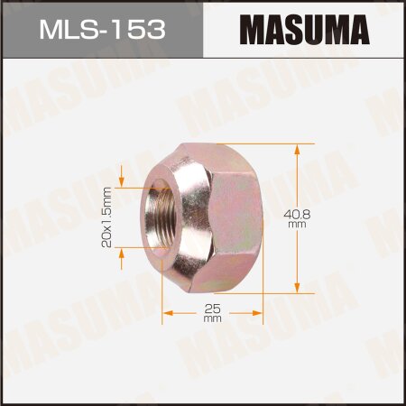 Wheel nut Masuma M 20x1.5(R) size 41, MLS-153