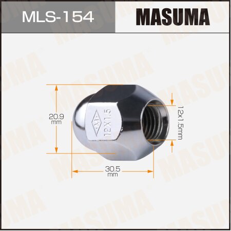 Wheel nut Masuma M 12x1.5(R) size 21, MLS-154