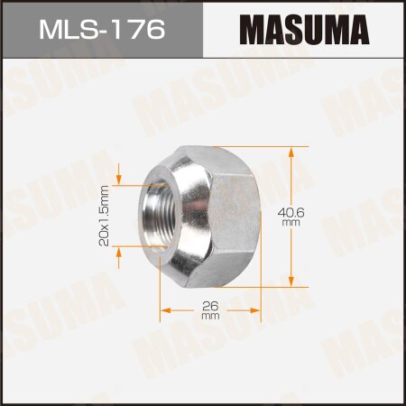 Wheel nut Masuma M 20x1.5(L) size 41 open-end, MLS-176