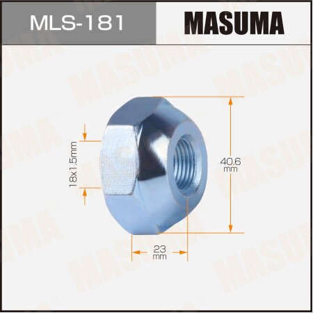 Гайка колесная Masuma M 18x1.5(R) под ключ 41 открытая, MLS-181