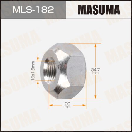 Гайка колесная Masuma M 16x1.5(L) под ключ 35 открытая, MLS-182
