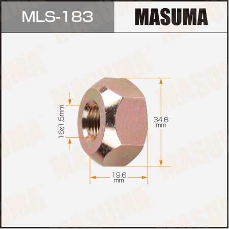Гайка колесная Masuma M 16x1.5(R) под ключ 35 открытая, MLS-183