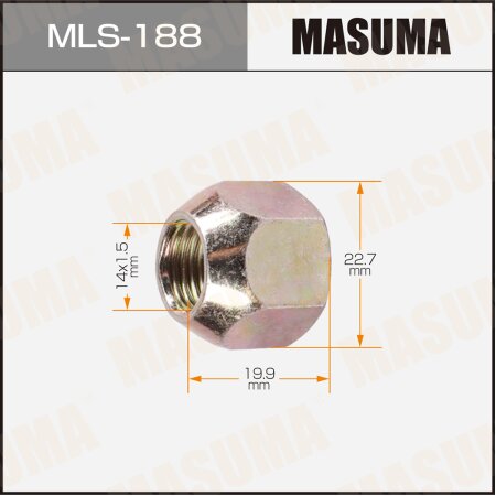 Wheel nut Masuma M14x1.5(R) size 23 open-end, MLS-188