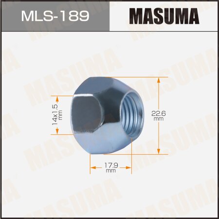 Wheel nut Masuma M14x1.5(L) size 23 open-end, MLS-189