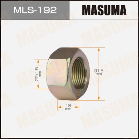Wheel nut Masuma M 22x1.5(R) size 32 open-end, MLS-192