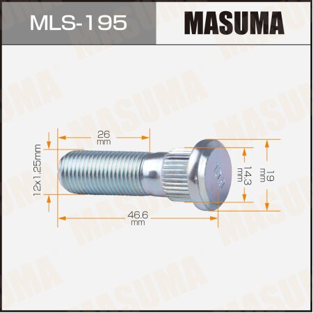 Wheel stud Masuma M12x1.25(R), MLS-195