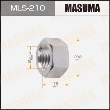 Wheel nut Masuma M 20x1.5(R) size 30 open-end, MLS-210
