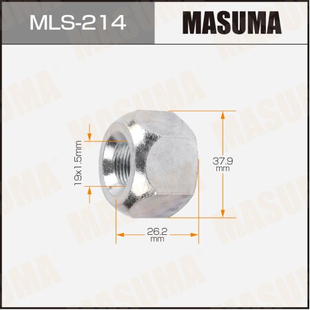 Wheel nut Masuma M19x1.5(R) size 38 open-end, MLS-214