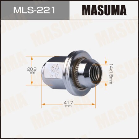Гайка колесная Masuma M14x1.5(R) под ключ 21, MLS-221