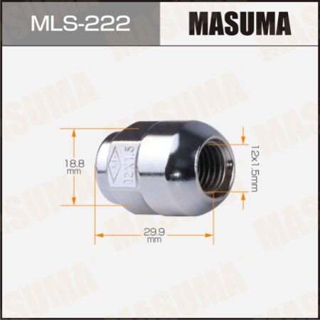Гайка колесная Masuma M12x1.5(R) под ключ 19, MLS-222