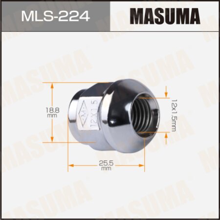 Гайка колесная Masuma M12x1.5(R) под ключ 19, MLS-224