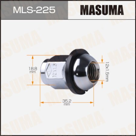 Гайка колесная Masuma M12x1.5(R) под ключ 19, MLS-225