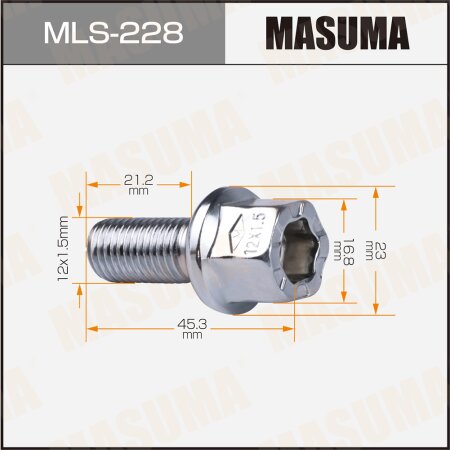 Wheel bolt Masuma M12x1.5(R), MLS-228