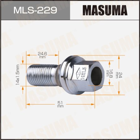 Wheel bolt Masuma M14x1.5(R), MLS-229