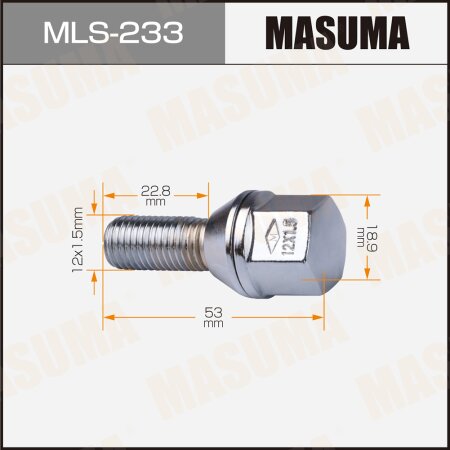 Wheel bolt Masuma M12x1.5(R), MLS-233