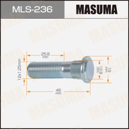 Шпилька колесная M12x1.25(R) Masuma, MLS-236