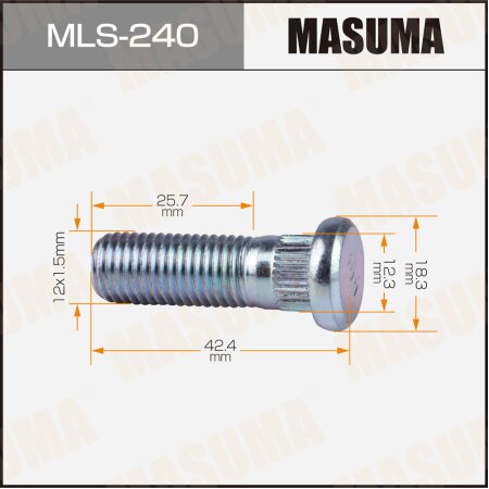 Wheel stud Masuma M12x1.5(R), MLS-240