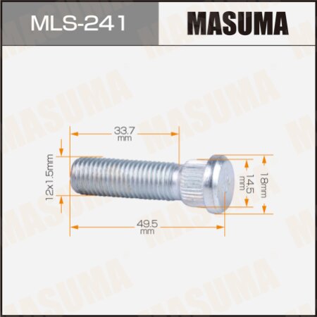 Wheel stud Masuma M12x1.5(R), MLS-241