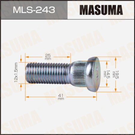 Wheel stud Masuma M12x1.5(R), MLS-243