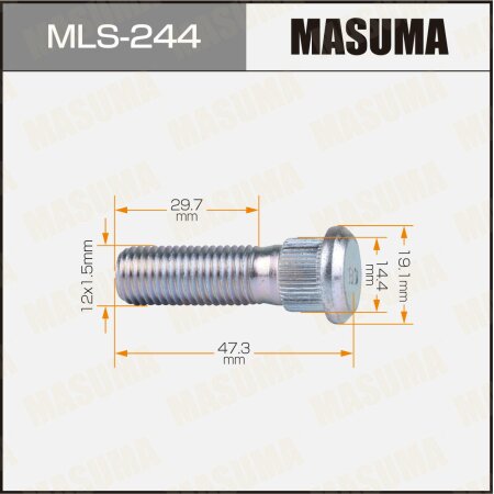 Шпилька колесная M12x1.5(R) Masuma, MLS-244