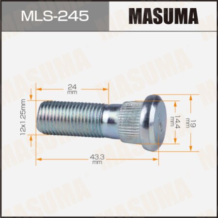 Wheel stud Masuma M12x1.25(R), MLS-245