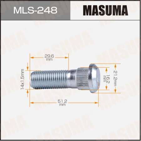Wheel stud Masuma M12x1.5(R), MLS-248