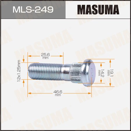 Wheel stud Masuma M12x1.25(R), MLS-249
