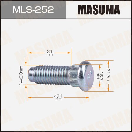 Wheel stud Masuma M14x2(R), MLS-252