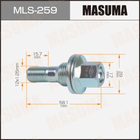 Болт колесный M12x1.25(R) Masuma, MLS-259