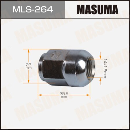 Гайка колесная Masuma M 14x1.5(R), MLS-264