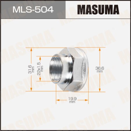 CV Joint nut Masuma M22x1.5(R), 32mm, MLS-504