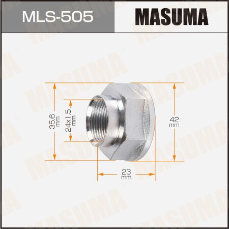 CV Joint nut Masuma M24x1.5(R), 36mm, MLS-505