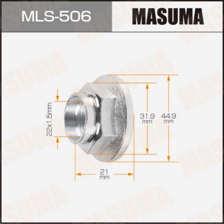 CV Joint nut Masuma M22x1.5(R), 32mm, MLS-506