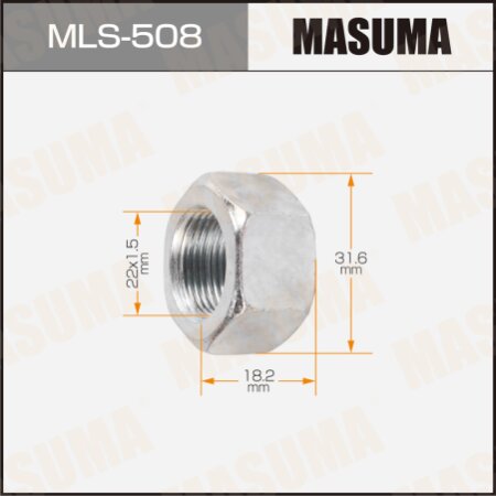 CV Joint nut Masuma M22x1.5(R), 32mm, MLS-508