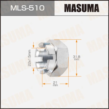 CV Joint nut Masuma M22x1.5(R), 32mm, MLS-510