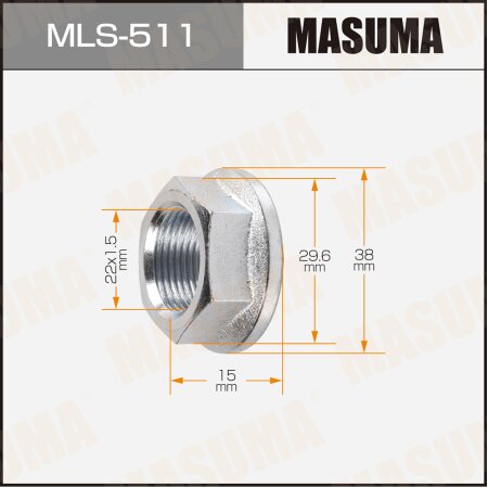 CV Joint nut Masuma M22x1.5(R), 30mm, MLS-511