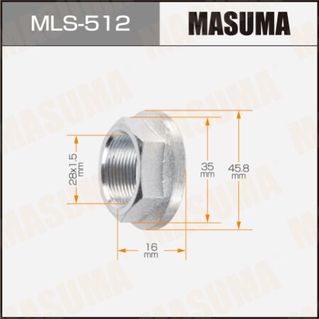 CV Joint nut Masuma M28x1.5(R), 35mm, MLS-512