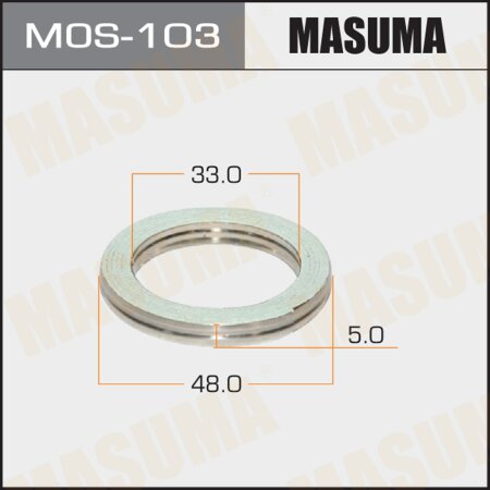 Кольцо уплотнительное глушителя Masuma 33х48 уп. 20шт, MOS-103