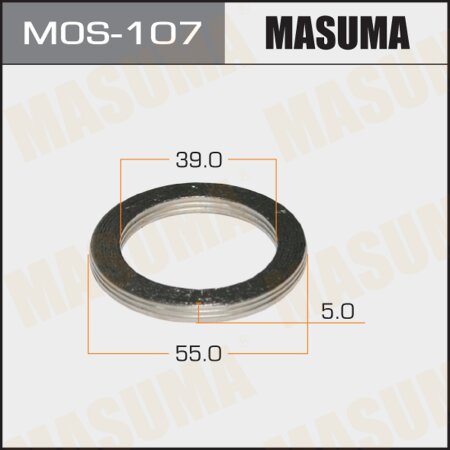 Кольцо уплотнительное глушителя Masuma 39х55 уп. 20шт, MOS-107