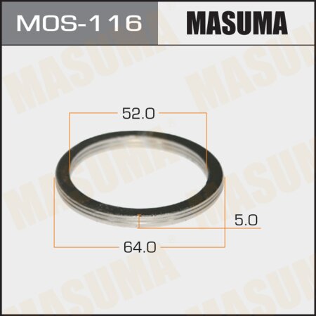 Кольцо уплотнительное глушителя Masuma 52х64 уп. 20шт, MOS-116