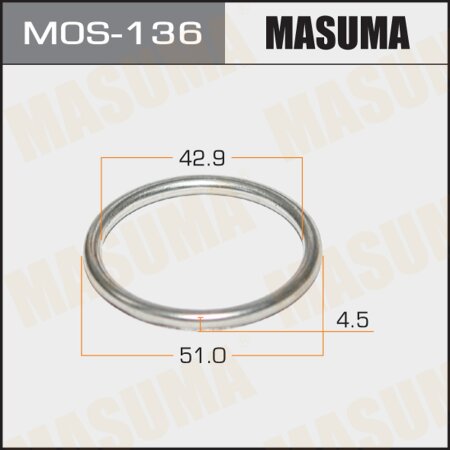 Кольцо уплотнительное глушителя Masuma 43х51.5х4 уп. 5шт, MOS-136